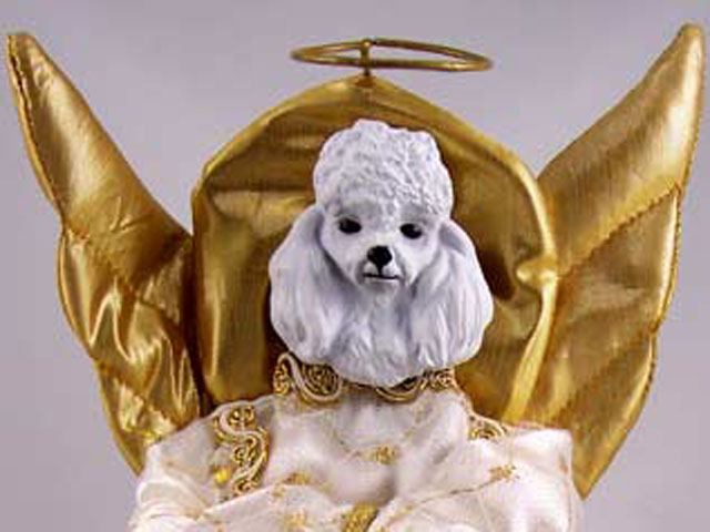 Dog Breed Angel Tree Toppers xtt01a whitepoodle Dog Breed Angel Tree Toppers